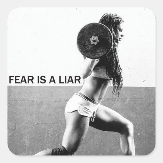 Fitness Workout Gym Motivation Quadratischer Aufkleber (Vorderseite)