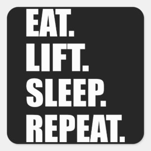 Fitness Workout Gym Motivation Quadratischer Aufkleber
