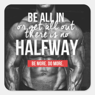 Fitness Workout Gym Motivation Quadratischer Aufkleber