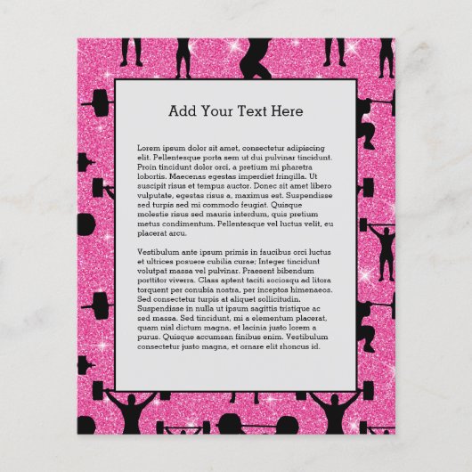 Fitness Workout Gym Sport Pink Glitzer Flyer (Vorne)