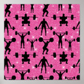 Fitness Workout Gym Sport Pink Glitzer Poster (Vorne)