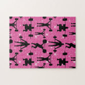 Fitness Workout Gym Sport Pink Glitzer Puzzle (Horizontal)