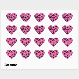 Fitness-Workout-Gym-Sport Rosa Glitter Herz-Aufkleber