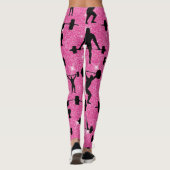 Fitness Workout Gym Sport Rosa Glitzer Leggings (Rückseite)