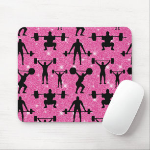 Fitness Workout Gym Sport Rosa Glitzer Mousepad