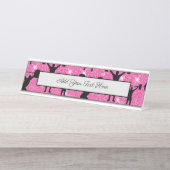 Fitness Workout Gym Sport Rosa Glitzer Schreibtischnamensplakette (Vorderseite )