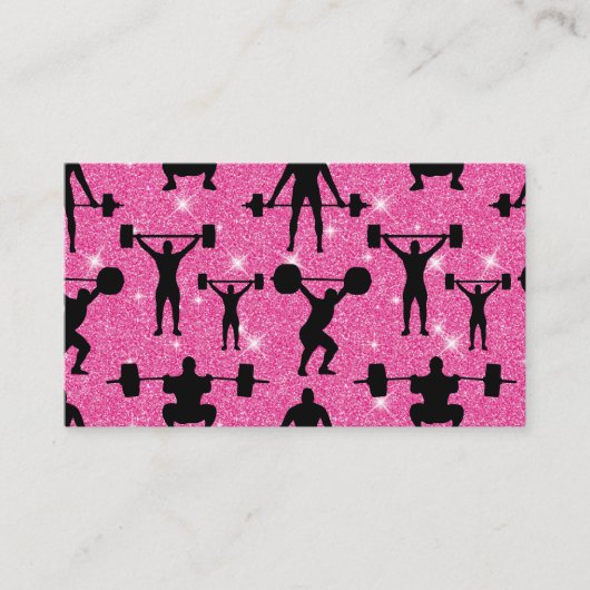 Fitness Workout Gym Sport Rosa Glitzer Visitenkarte (Vorderseite)