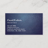 Fitness Worte Cooler Personal Trainer für blaues M Visitenkarte (Rückseite)