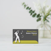 Fitness Yellow Business Cards Visitenkarte (Stehend Vorderseite)