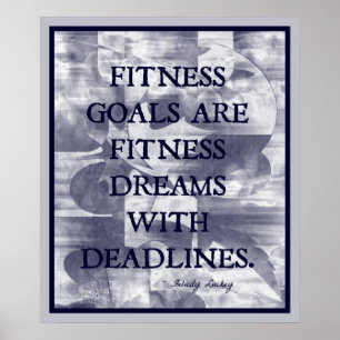 Fitness-Ziele in blauem und weißem #002 Poster