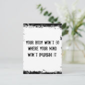 Fitness Zitat: Ihr Körper wird nicht wohin gehen.. Postkarte (Stehend Vorderseite)