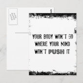 Fitness Zitat: Ihr Körper wird nicht wohin gehen.. Postkarte (Vorne/Hinten)