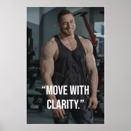 Fitness-Zitatposter 'Bewegung mit Klarheit' Poster