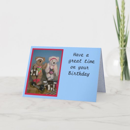 Fitnessbären Feiertagskarte (Vorderseite)