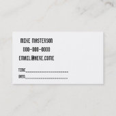 Fitnessgeschäftskarte Visitenkarte (Rückseite)