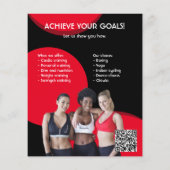 Fitnessraum mit schwarzem und rotem Foto - Trainer Flyer (Hinten)