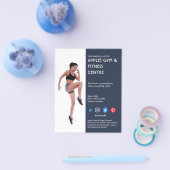 Fitnessraum Navy Blue Sidebar Foto Personal Traine Flyer (Einzeln)