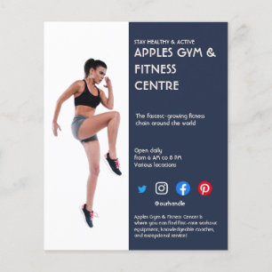 Fitnessraum Navy Blue Sidebar Foto Personal Traine Flyer