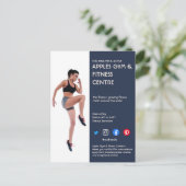 Fitnessraum Navy Blue Sidebar Foto Personal Traine Postkarte (Stehend Vorderseite)