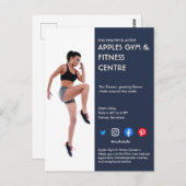 Fitnessraum Navy Blue Sidebar Foto Personal Traine Postkarte (Vorne/Hinten)