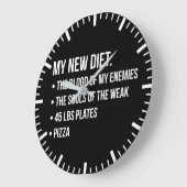 Fitnessraum Spaß - Diät - Blut, Soule, Pizza - Fun Große Wanduhr (Winkel)