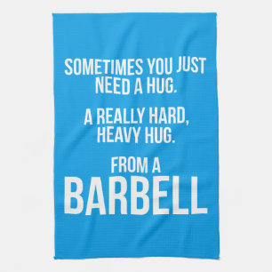 Fitnessraum-Spaß: Manchmal braucht man eine Umarmu Geschirrtuch