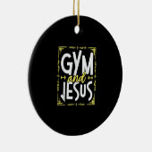 Fitnessraum und Jesus-Gym-Fitness Gewichtsabnahme  Keramik Ornament (Rechts)