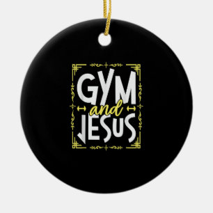 Fitnessraum und Jesus-Gym-Fitness Gewichtsabnahme Keramik Ornament