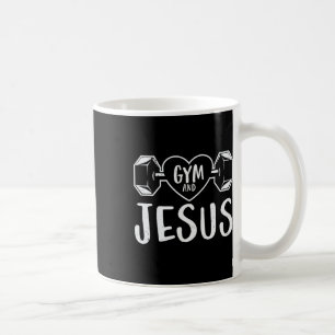 Fitnessraum und Jesus-Gymnastik Fitness Gewichtheb Kaffeetasse