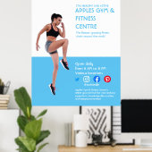 Fitnessstudio Blue Foto Personal Trainer Fitness F Poster (Heimbüro)