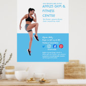 Fitnessstudio Blue Foto Personal Trainer Fitness F Poster (Küche)
