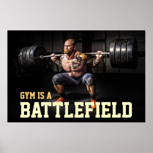Fitnessstudio Bodybuilder Workout Motivationszitat Poster