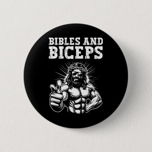 Fitnessstudio Bodybuilding Fitness Humor Bibeln un Button