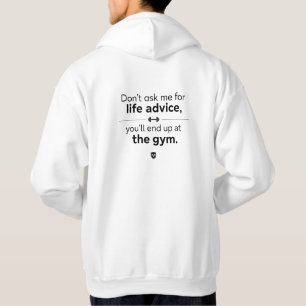Fitnessstudio-Fan Rücken-Design Weiß Hoodie