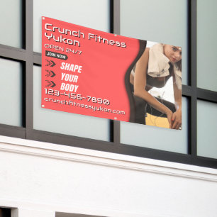 Fitnessstudio-Frauenmodell Lachs Schwarz anpassen Banner
