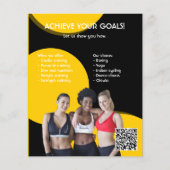 Fitnessstudio mit schwarzem und gelbem Foto - Trai Flyer (Hinten)