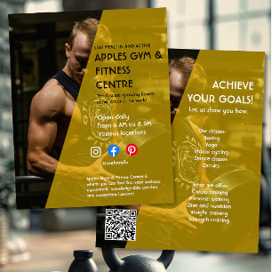 Fitnessstudio mit schwarzem und gelbem Foto - Trai Flyer