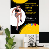 Fitnessstudio mit schwarzem und gelbem Foto - Trai Poster (Heimbüro)