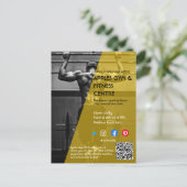 Fitnessstudio mit schwarzem und gelbem Foto - Trai Postkarte (Stehend Vorderseite)