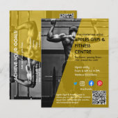 Fitnessstudio mit schwarzem und gelbem Foto - Trai Postkarte (Vorne/Hinten)
