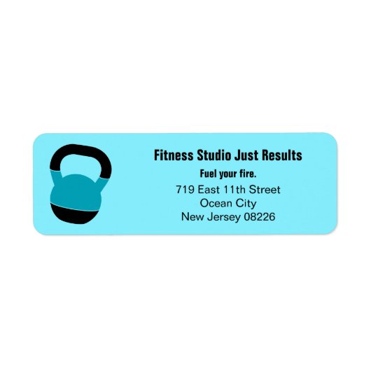 Fitnessstudio-Motto-Kettlebell-Rücksendeadresse (Vorne)