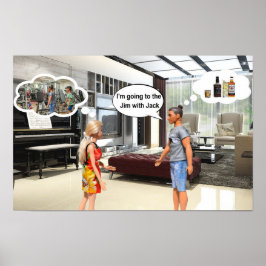 Fitnessstudio oder Jim. Poster