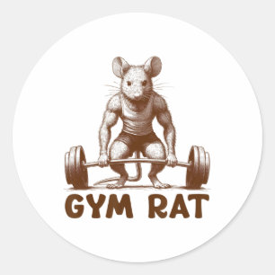 Fitnessstudio Ratte Fitness Bodybuilding Lustiger Runder Aufkleber