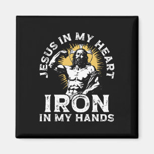 Fitnessstudio und Jesus Christlicher Bodybuilder R Magnet