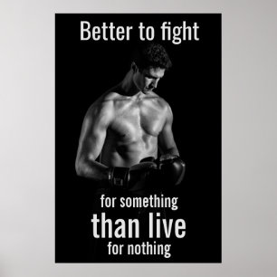 Fitnessstudio Workout   Motivierendes Boxer-Zitat Poster