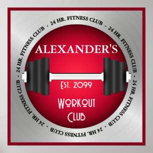 Fitnessstudio Zuhause Workout Club Gym 24 Stunden  Poster