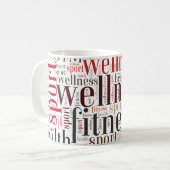Fitnesswörter Kaffeetasse (Vorderseite Links)