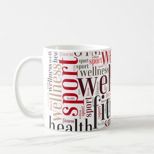 Fitnesswörter Kaffeetasse (Links)