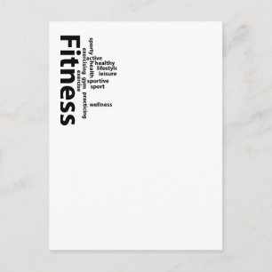 Fitnesswörter Postkarte