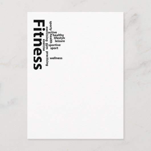 Fitnesswörter Postkarte (Vorderseite)